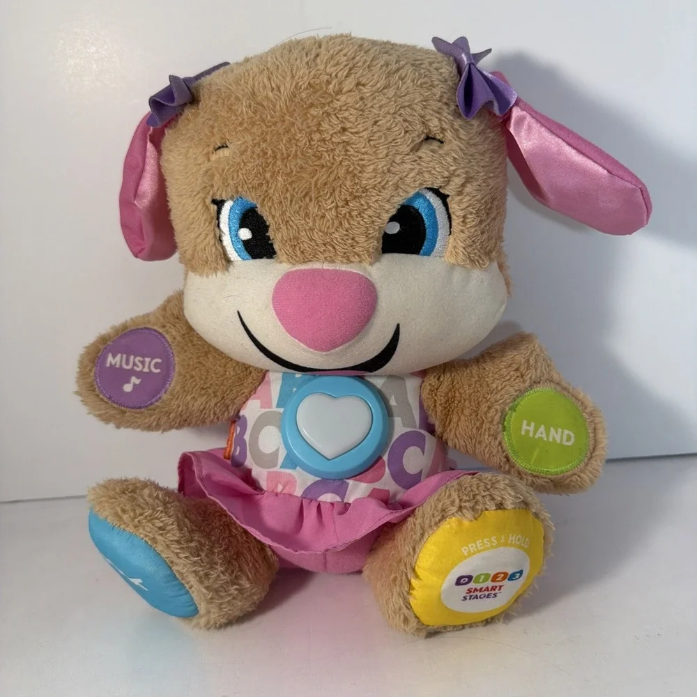Fisher-Price Laugh & Learn Smart Stages Sis Puppy Plush Learning Toy for Baby Wk